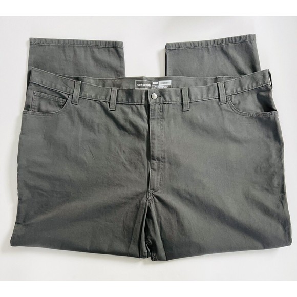 Carhartt Rugged Flex Relaxed Fit Canvas 5 Pocket Work Pants Gray NWT 54x32 New - Picture 3 of 5